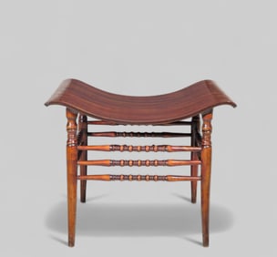 Mahogany and Oak Thebes Stool