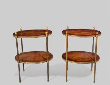Maison Janson (Attribution) Two Tier Gueridon Occasional Tables