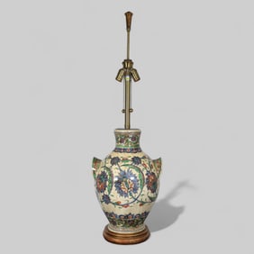 Marlboro Porcelain Floral Motif Table Lamp