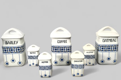 Mignon Czech Porcelain Canister & Spice Jars
