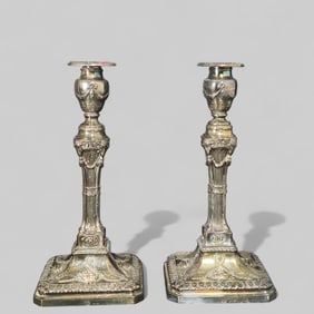 Barker Bros. Sheffield Silver Plate Candlesticks