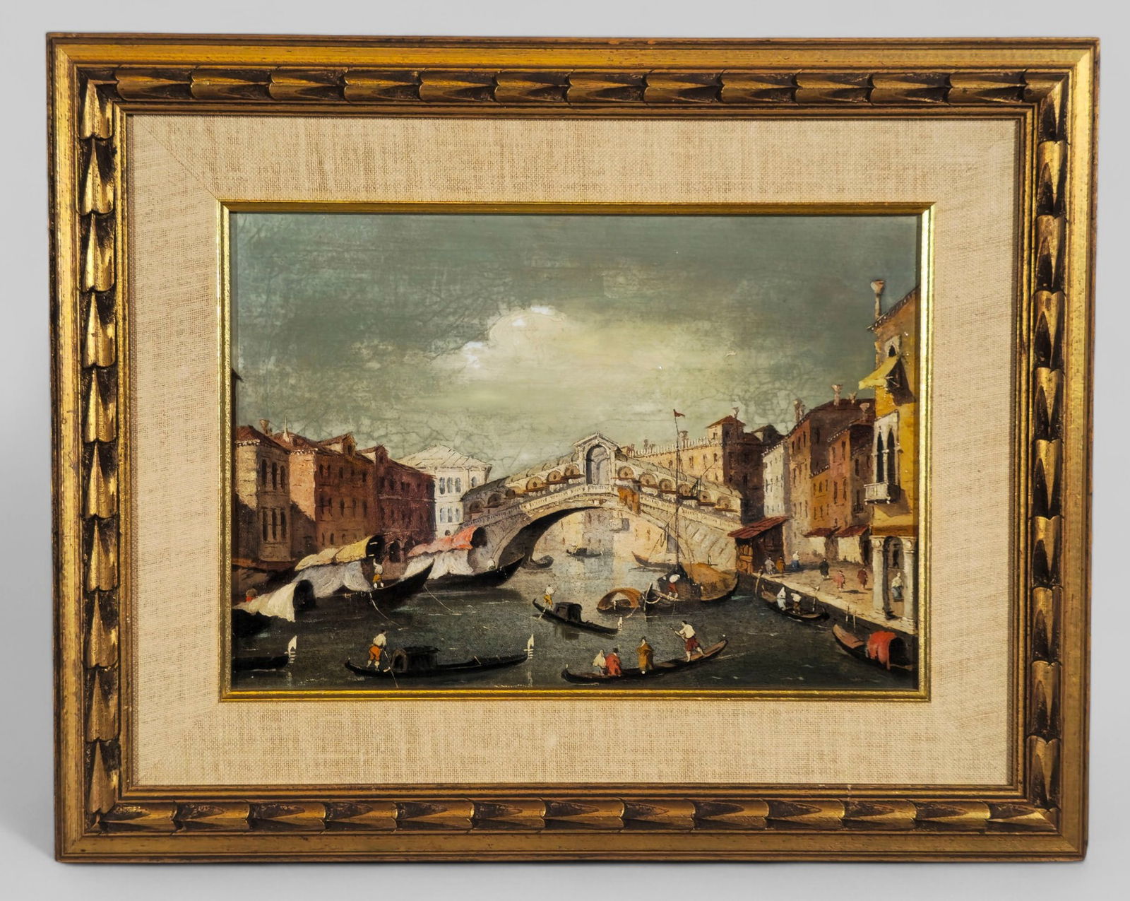 Antonio Zanini Oil, Venice Canal Market Scene (1 of 9)