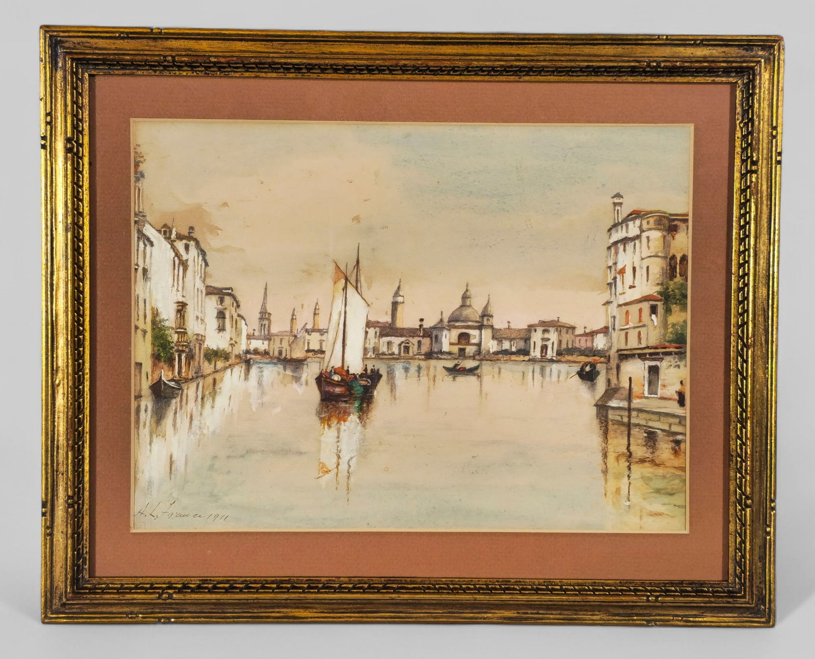 H.L. France Watercolor, Venice Canal (1 of 10)