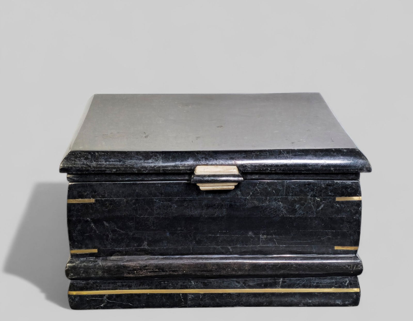 Maitland Smith Tessellated Stone Hinged Lid Jewelry Box (1 of 7)