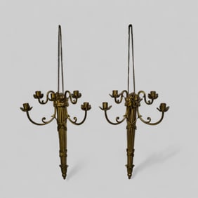 Brass Four Branch Candle Sconces