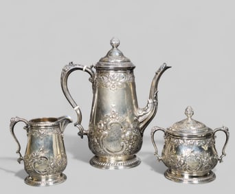 Read and Barton Georgian Sterling Silver Coffee Service