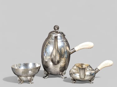 Georg Jensen Blossom Sterling Silver Tea Service