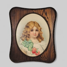 Victorian Flue Cover, "Portrait of Young Girl"