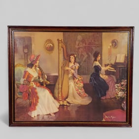 Frederick Mizen "Ladies in the Parlor" Lithograph