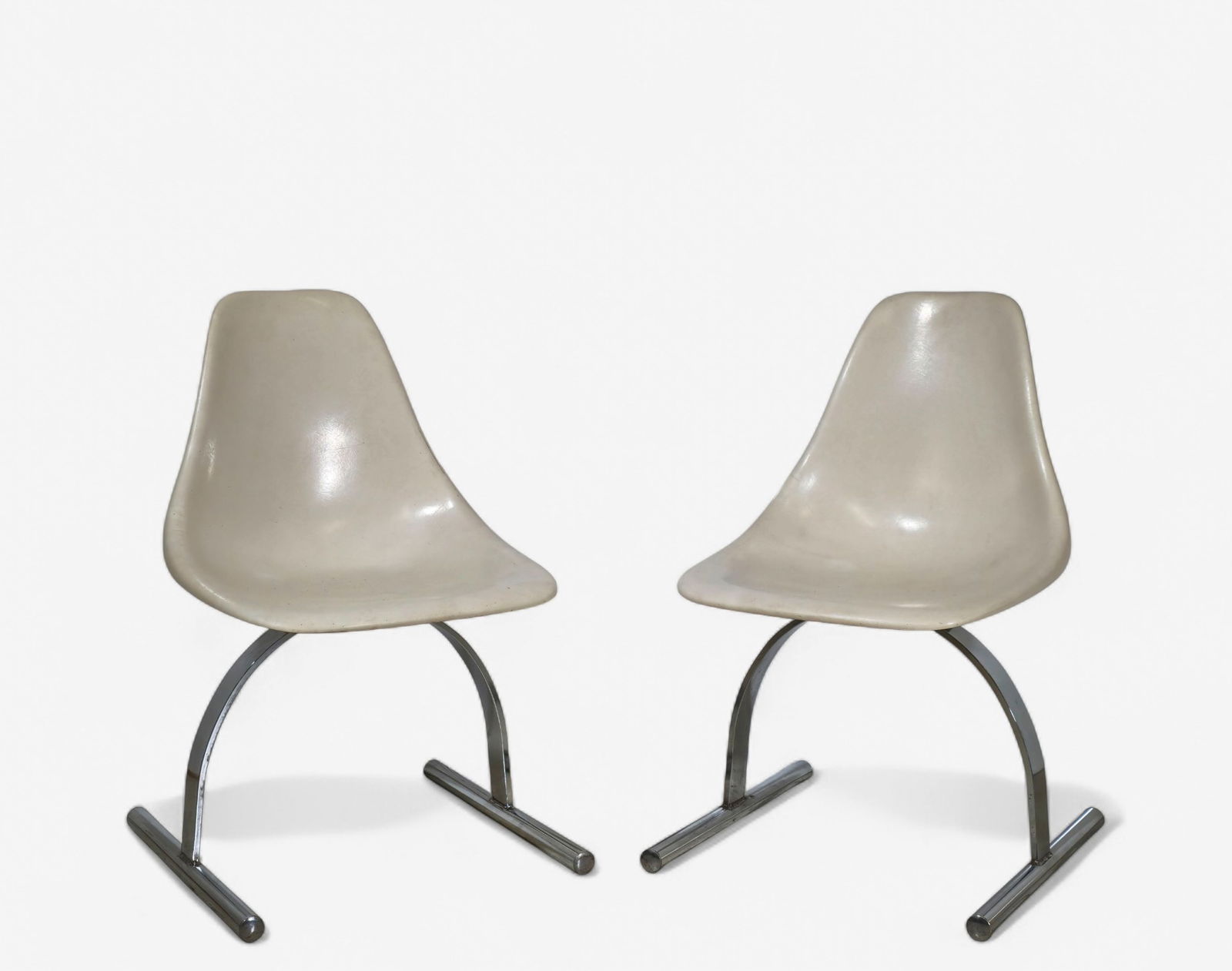 Fiberglass and Chrome Cantilever Chairs (1 of 8)