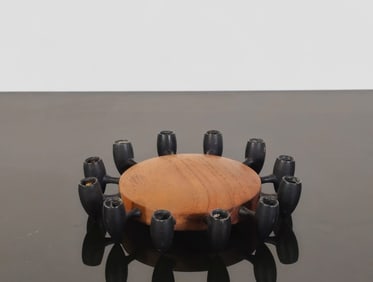 Digsmed Teak & Iron Candleholder