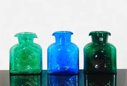 Blenko Glass Bottle Vases