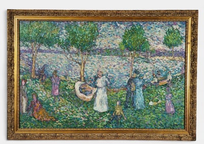 Phillip Helgeson "Lakeside Picnic" Oil