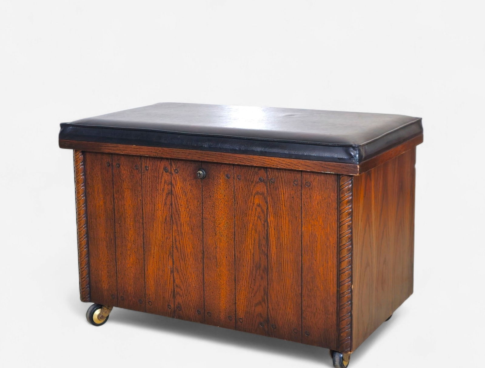 Lane Oak Storage Chest/ Record Cabinet (1 of 11)