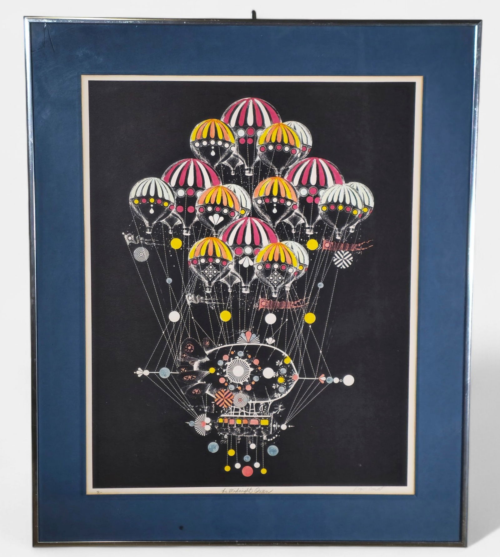 Lithograph on Paper "The Midnight Queen" Illegible: Lithograph on Paper "The Midnight Queen" Illegible. Signed, titled and numbered 36/200 lower margin. Sight- 19 x 14 Frame 24 x 20