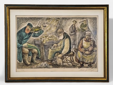 Chaim Goldberg Lithograph "Shtetl"