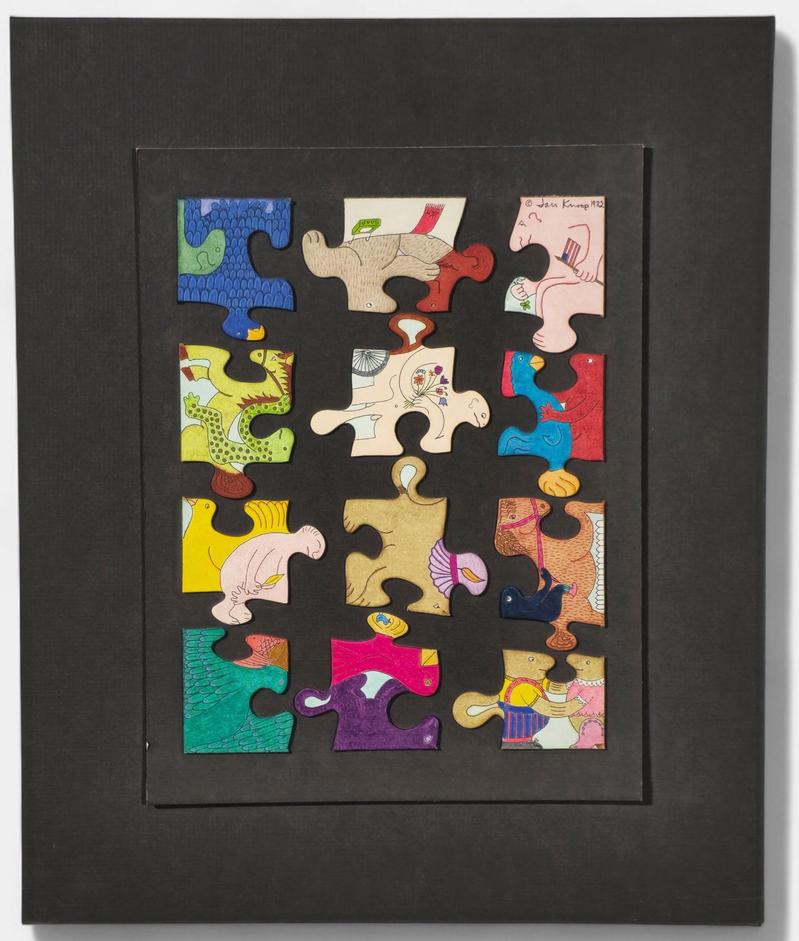 January Knoop Metamorphosis Oil Puzzle Piece Painting (1 of 9)