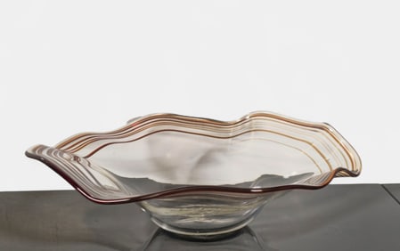 Richard Blenko Hand-Blown Art Glass Bowl