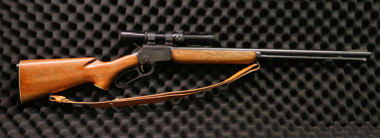 Marlin Saliber Lever-action .22 Rifle: Marlin .22 caliber lever-action rifle, marked “The Marlin Firearms Co., New Haven, Conn. U.S.A.” and chambered for .22 Short, Long, and Long Rifle. Classic takedown-style receiver with side ej