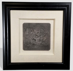 Anatole Krasnyansky "S ong of Scaramouches"  Hand-hammered Aluminum Relief