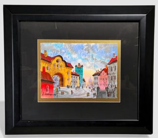Anatole Krasnyansky U ntitled Cityscape M ixed-media Serigraph with Hand Embellishment