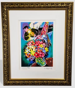 Zamy Steynovitz "Angel at Night" Serigraph in Color on Woven Paper