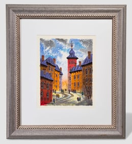 Anatole Krasnyansky "Old Street of Brno" Serigraph