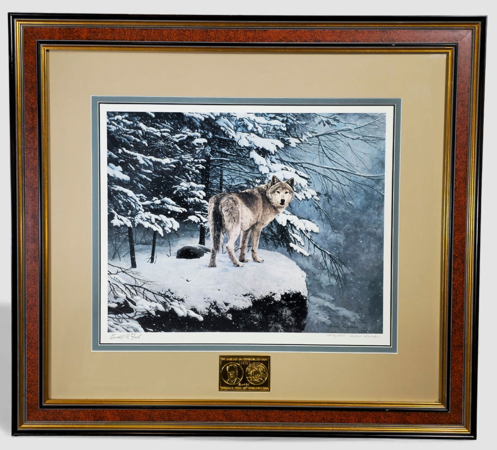 Hellen Rundell 1991 Presidential Conservation Print Wolf Signed Lithograph (1 of 10)
