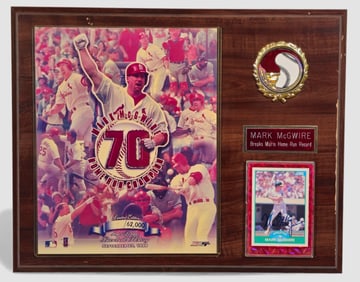 Mark McGwire, 70 Home Run Commemorative Plaque Signed