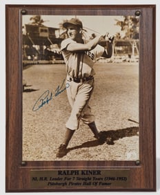 Ralph Kiner Autographed Plaque