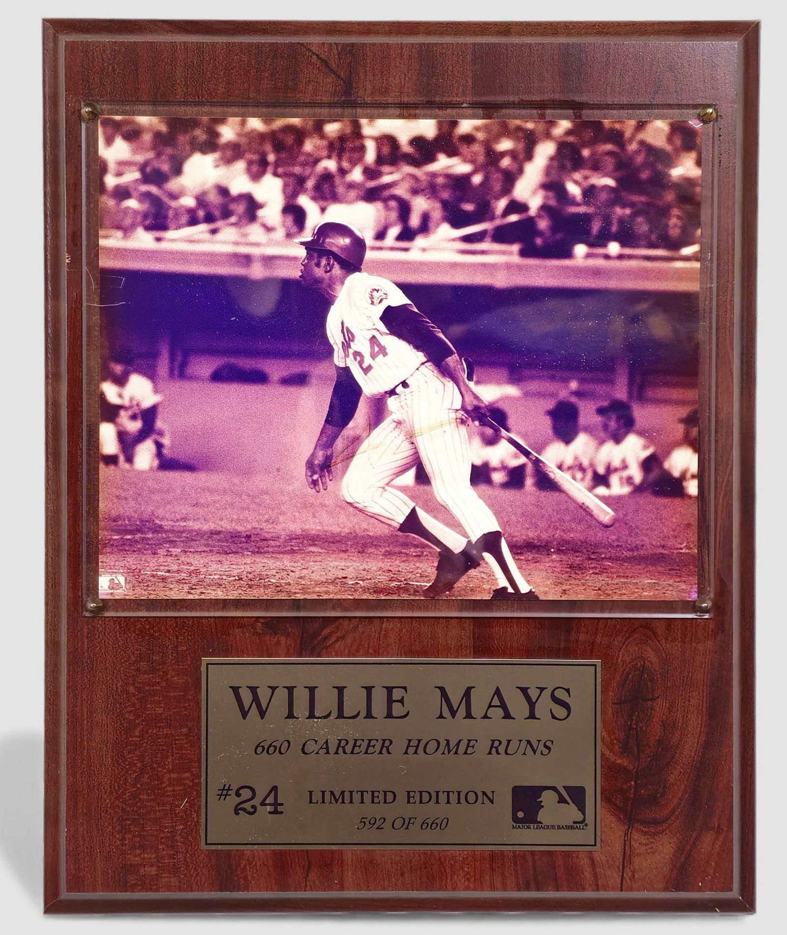 Willie Mays Autographed Limited Edition Plaque (1 of 5)