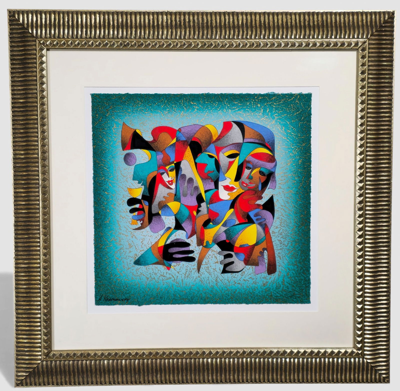 Anatole Krasnyansky "Faces of Joy" Serigraph on Woven Paper (1 of 9)