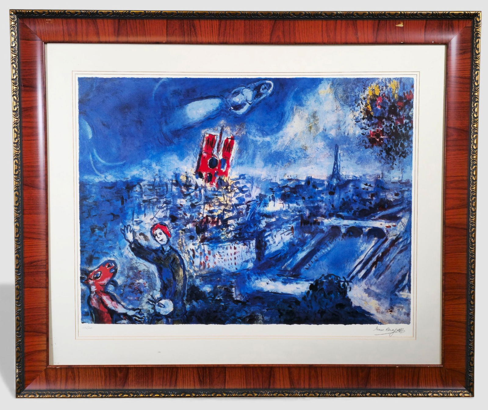 Marc Chagall "View of Paris" Hand Signed Lithograph (1 of 10)