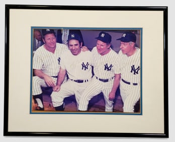 Joe DiMaggio, Mickey Mantle, Yogi Berra & Whitey Ford – Autographed Photograph