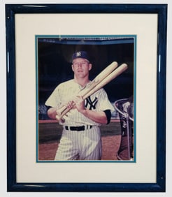 Mickey Mantle Signed Framed Photograph