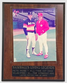 Autographed Pete Rose & Nolan Ryan “Baseball’s Living Legends" Limited Edition Plaque