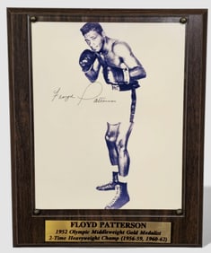 Floyd Patterson Autographed Photo Plaque