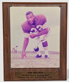 Jim Brown autographed Photo Plaque
