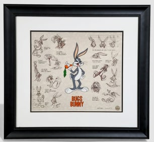 LumiCel / Animated Animations, limited edition Sericel “Bugs Bunny" with model-sheet background