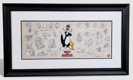 Animated Animations, limited edition Sericel “Tweety and Sylvester" with model-sheet