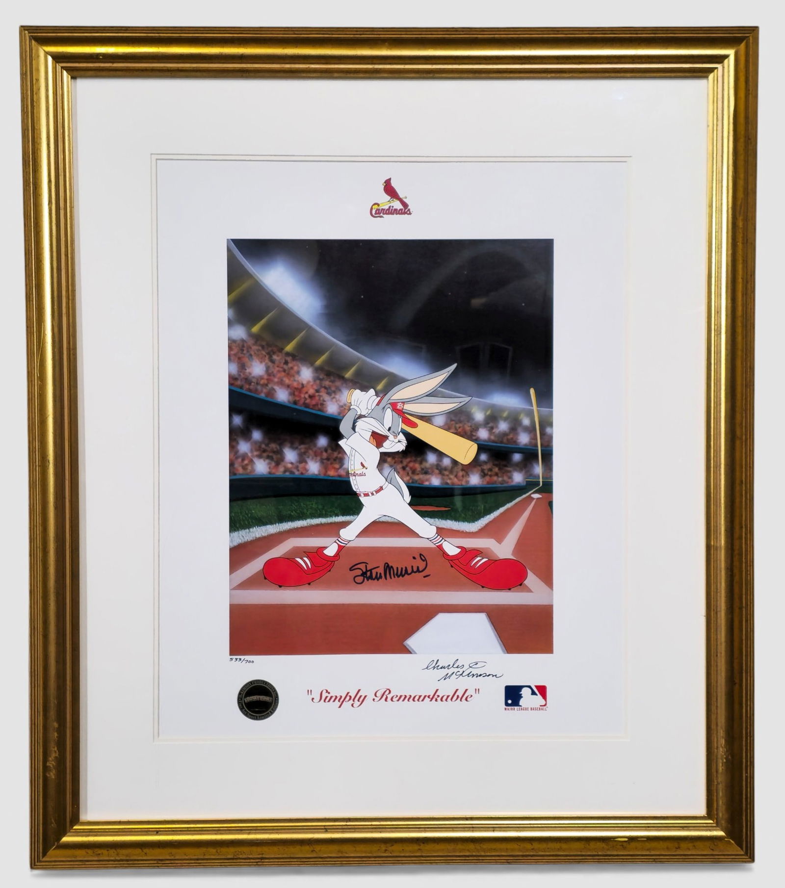 Charles McKimson autographed offset lithograph “Simply Remarkable" St. Louis Cardinals (1 of 7)