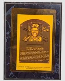 Johnny Bench – autographed Hall of Fame Plaque Display