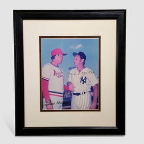Mickey Mantle & Stan Musial autographed framed photo