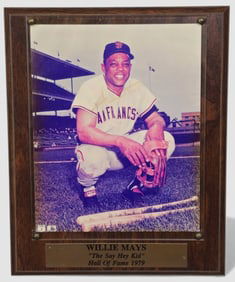 Willie Mays — autographed “The Say Hey Kid" Hall of Fame 1979 Plaque