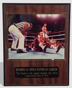 Muhammad Ali – “Rumble in the Jungle" Limited Edition Plaque No. 605 of 1974