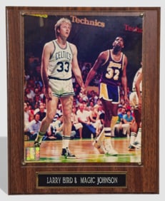 Larry Bird & Magic Johnson – Boston Celtics / Los Angeles Lakers autographed photographic plaque