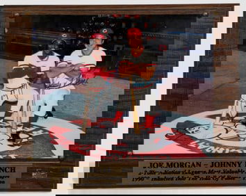 Joe Morgan & Johnny Bench – Cincinnati Reds, Dual-autographed (autographed photographic plaque)