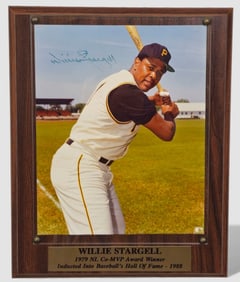 Willie Stargell – 1979 NL Co-MVP, Hall of Fame 1988 autographed photographic plaque