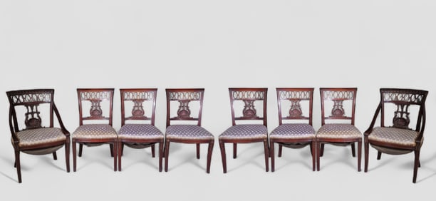 19th Century Regency Carved Mahogany Dining Chairs