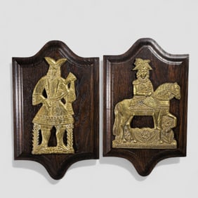 18th Century Cast Brass Figural Light Reflectors